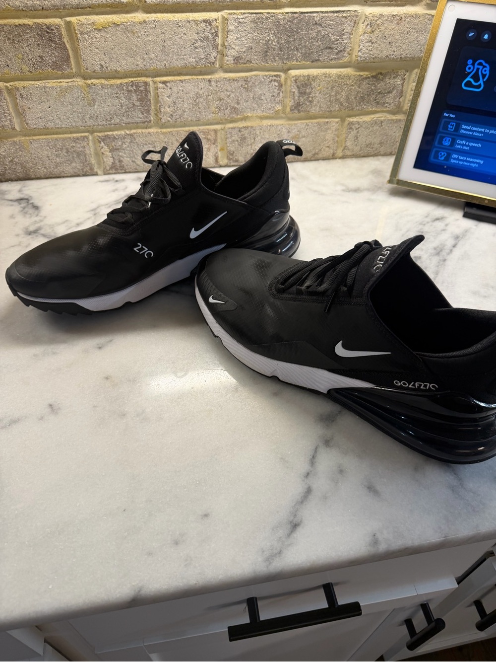 Nike Men’s Air Max 270 Golf Black with White Swoosh